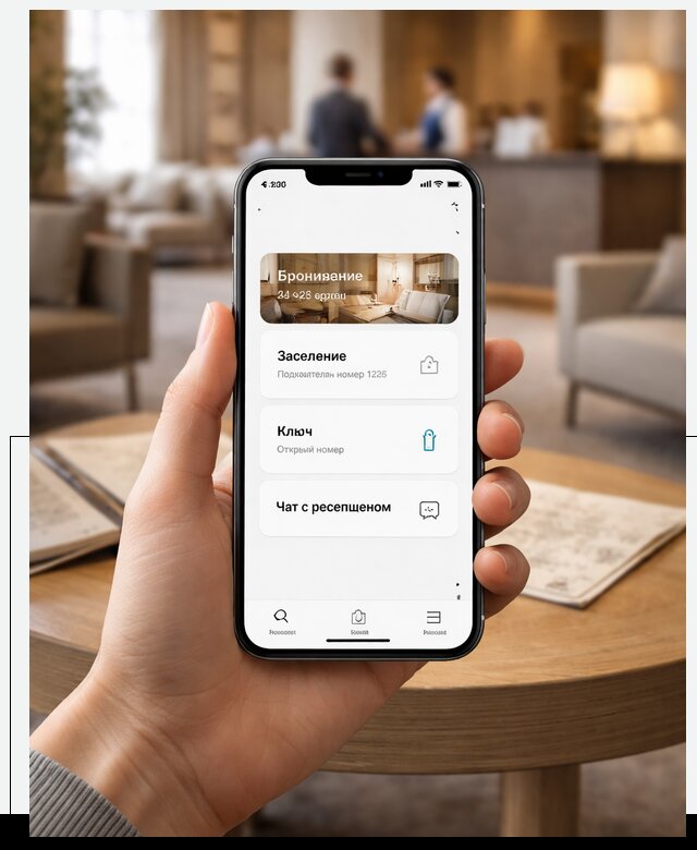 Мобильное приложение для гостей отеля в Симферополе, управление сервисом